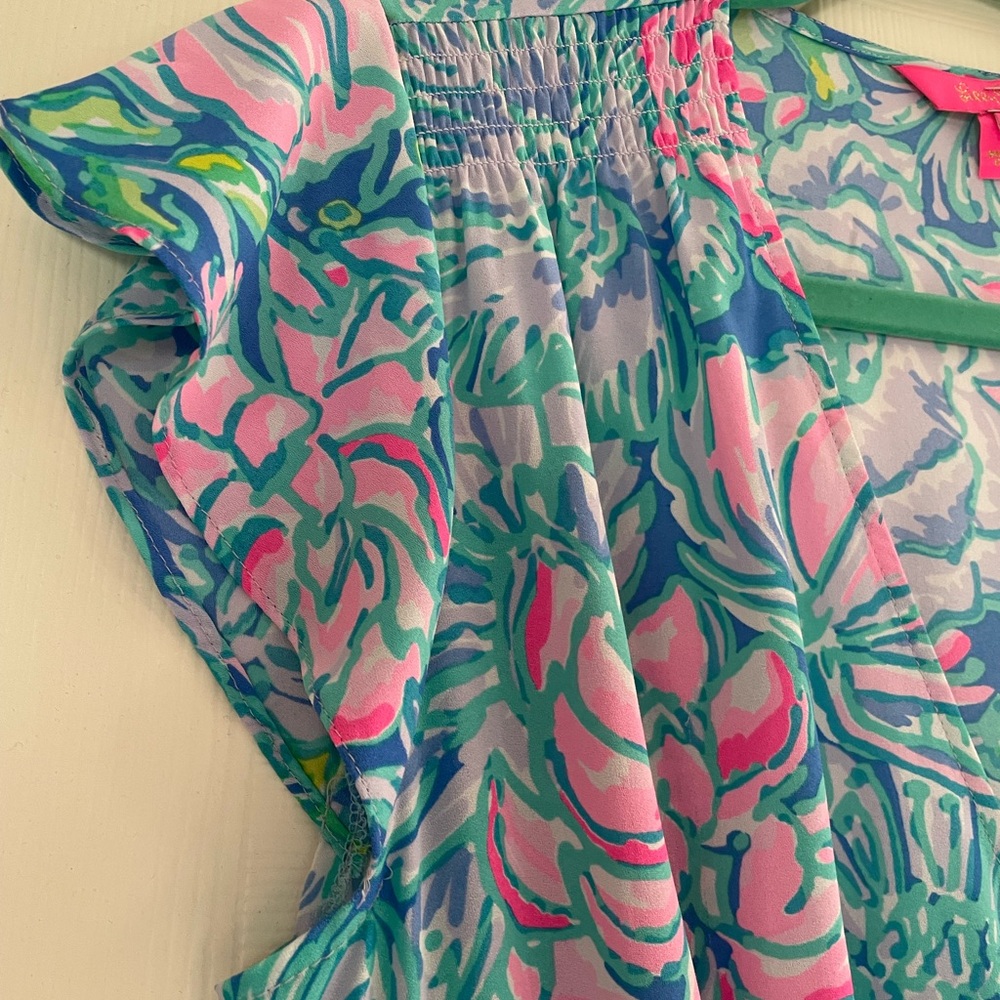 Lilly Pulitzer Blue and Pink Floral Mini Dress - Picture 4 of 7